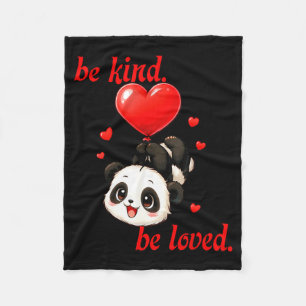 Cobertor De Velo Panda fofo com balão em forma de coração dia dos n