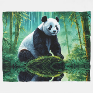 Cobertor De Velo Panda Gigante na Floresta de Bambu