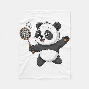 Cobertor De Velo Panda Inteligente Jogando Badminton Engraçado Humo