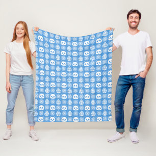 Cobertor De Velo Panda Jungle Impressions on Blue