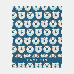 Cobertor De Velo Panda Koala Kawaii Rosquinha Nome Personalizado Az