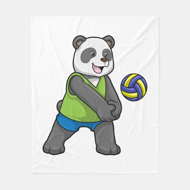 Cobertor De Velo Panda no Esporte com Voleibol (Frente)