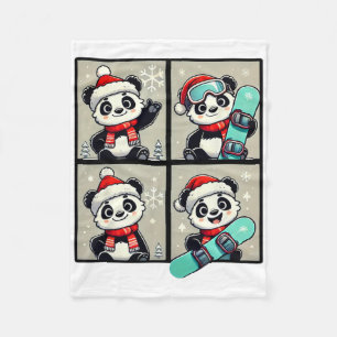 Cobertor De Velo Panda Papais noeis esquiando Snowboard Winter Moun