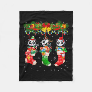 Cobertor De Velo Panda Rena Santa Elfo Meias De Natal Luzes De Nata