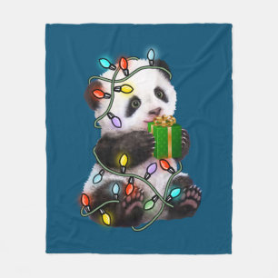 Cobertor De Velo Panda Tree Christmas Lights Xmas For Pet Lover