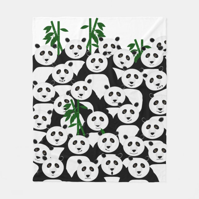 Cobertor De Velo Pandas Fleece Blanket (Frente)