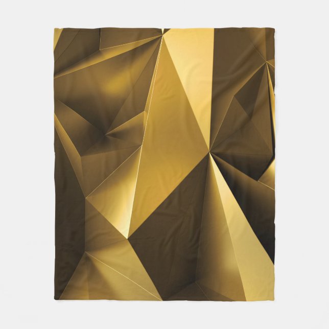 Cobertor De Velo Panorama de Abstrato de Cristal Dourado 3D (Frente)