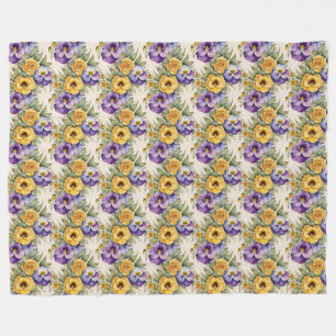 Cobertor De Velo Pansies Modern Vintage Floral