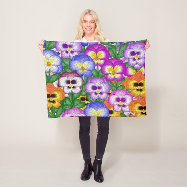 Cobertor De Velo Pansies Small Fleece Blanket (In Situ)