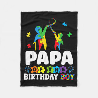 Cobertor De Velo Papa Of The Birthday Boy Autism Awareness Support 