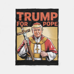 Cobertor De Velo Papa Trump Engraçado Trump Vaticano Cristão Retro