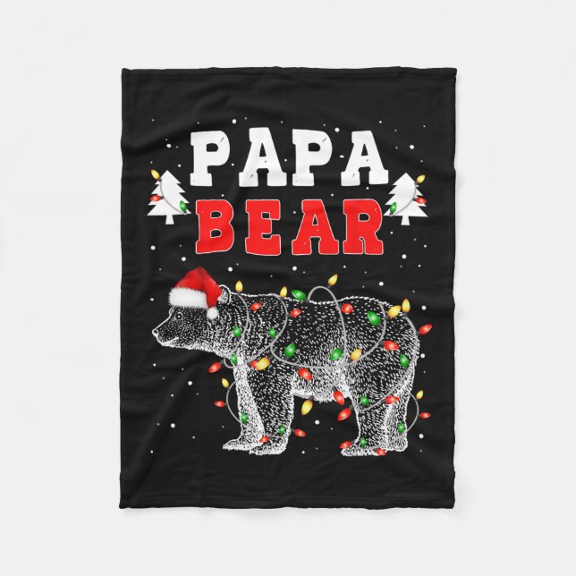 Cobertor De Velo Papá Urso Papai noel Família Correspondendo Pijama (Frente)