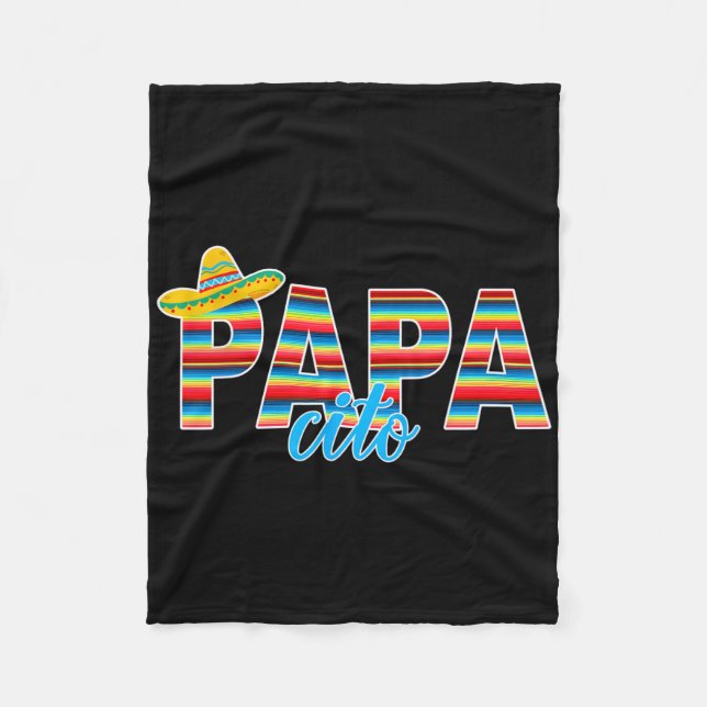 Cobertor De Velo Papacito Serape Mexicano Sombrero Cinco De Mayo (Frente)