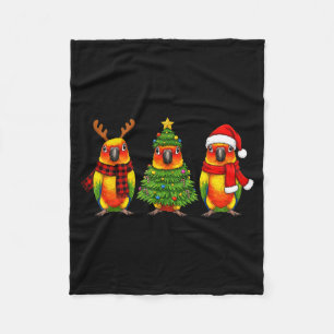 Cobertor De Velo Papagaio Conure Sol Natal Retro Papai Noel Rena