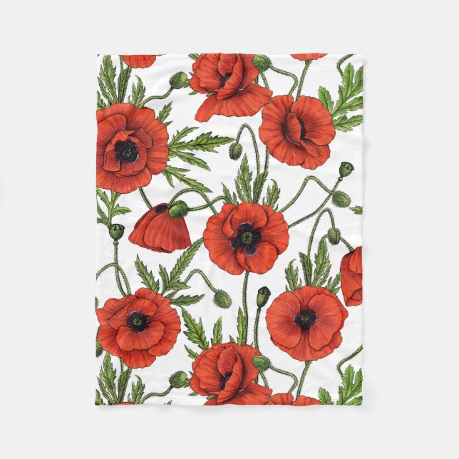 Cobertor De Velo Papagaios, vermelhos e verdes em branco (Frente)