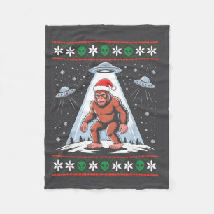 Cobertor De Velo Papai Noel Bigfoot Ovni Alien Engraçado Camisola F