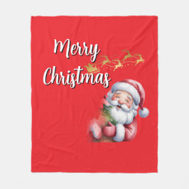 Cobertor De Velo Papai Noel Bonito e Divertido & Tipografia