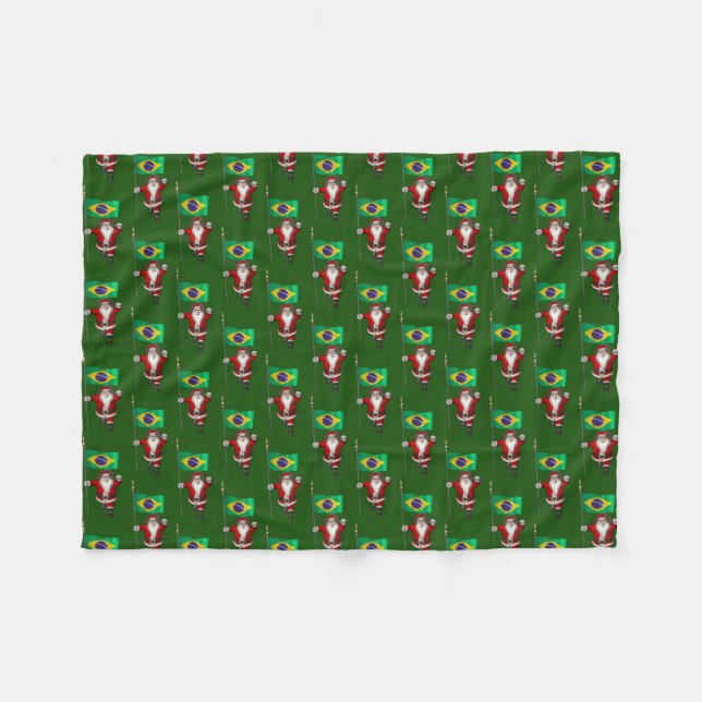 Cobertor De Velo Papai Noel Com Alferes Do Brasil (Frente (Horizontal))
