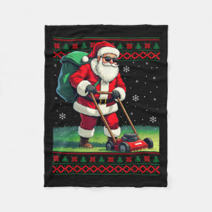 Cobertor De Velo Papai Noel Cortando Gramado Natal Feio Feriado Men