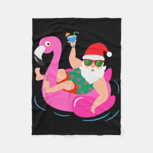Cobertor De Velo Papai Noel de Óculos de Sol de Flamingo de Festa d