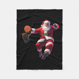 Cobertor De Velo Papai noel elf jogando basquete natal pajama spor