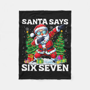 Cobertor De Velo Papai Noel engraçado fazendo Dabbing diz Seis Sete