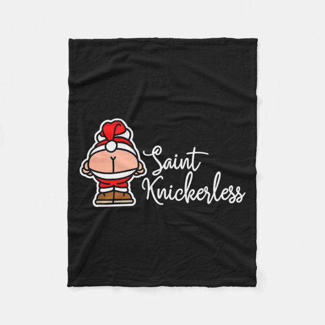 Cobertor De Velo Papai Noel engraçado sem cuecas da lua Natal (Frente)