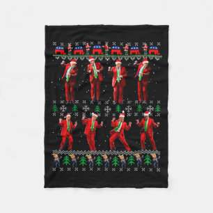 Cobertor De Velo Papai Noel Feio Engraçado Dança Ao Estilo Trump Pr