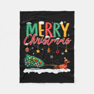 Cobertor De Velo Papai Noel Feliz Natal Dachshund Trenó Amante de C