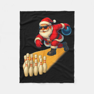 Cobertor De Velo Papai Noel Fofo Jogando Bola de Boliche e Ns Jogad