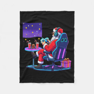 Cobertor De Velo Papai Noel Gamer Legal Jogando Jogos Natal Garotos