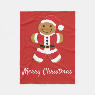 Cobertor De Velo Papai noel Gingerbird Man   Fleece-Blanket