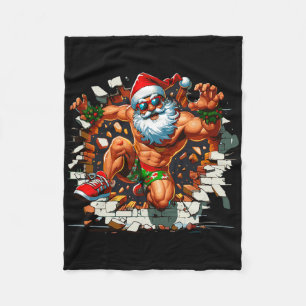 Cobertor De Velo Papai Noel Invadindo a Parede Natal em Julho Menin
