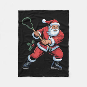 Cobertor De Velo Papai Noel Jogando Lacrosse Férias Engraçadas Nata