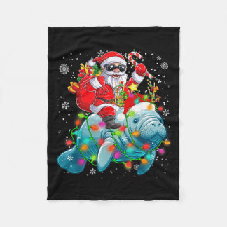 Cobertor De Velo Papai Noel montando renas Mana luzes de Natal mar