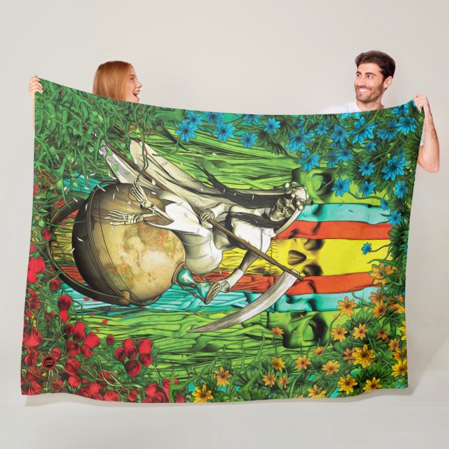 Cobertor De Velo Papai noel Muerte Tarot - o mundo (In Situ)