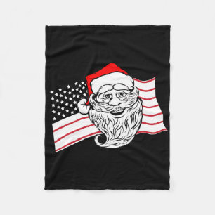 Cobertor De Velo Papai Noel Patriótico Bandeira Americana EUA Natal