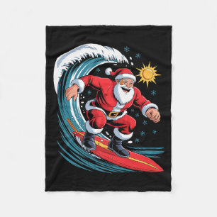 Cobertor De Velo Papai Noel Surfando Palhaço Férias Natal Xmas