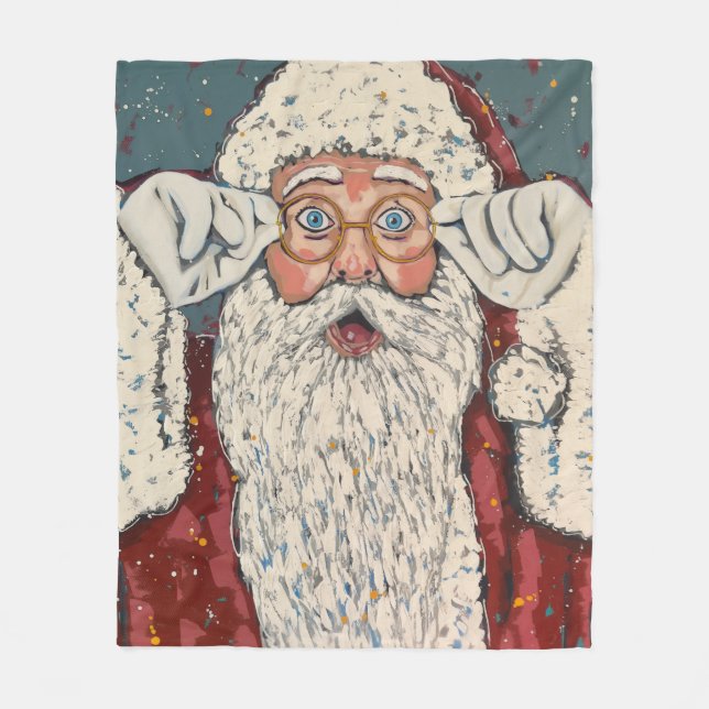 Cobertor De Velo Papai Noel Surpreso (Frente)