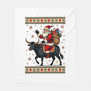 Cobertor De Velo Papai Noel Vintage Montado em Vaca das Terras Alta