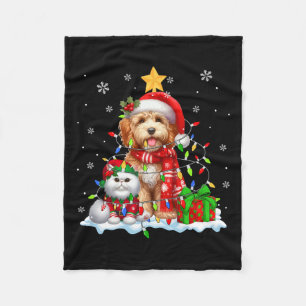 Cobertor De Velo Papais noeis Apoo com Elf Cat Luzes de Natal Crian