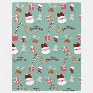 Cobertor De Velo Papais noeis Bonitos Reindeer Candy Cane Gingerpão