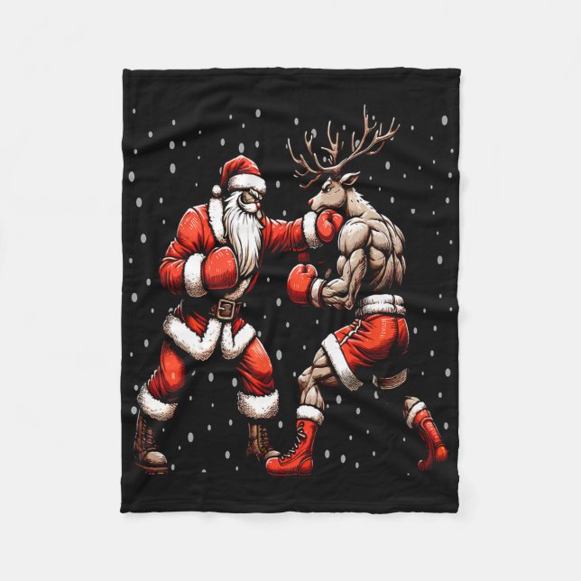 Cobertor De Velo Papais noeis Boxing Reindeer Christmas Sweater (Frente)