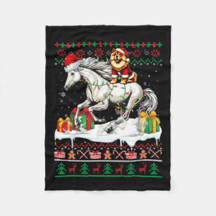 Cobertor De Velo Papais noeis Chow Chow Riding Horse Christmas Swea