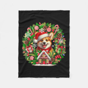 Cobertor De Velo Papais noeis Corgi Christmas Floral Circle Matchin