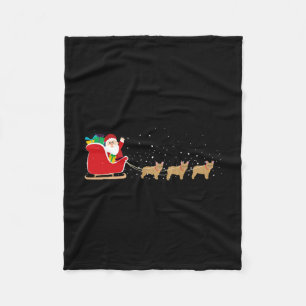 Cobertor De Velo Papais noeis de Buldogue no Natal - Diversão do Bu