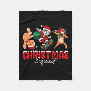 Cobertor De Velo Papais noeis De Esquadrão De Natal Dabbing Elf Fam