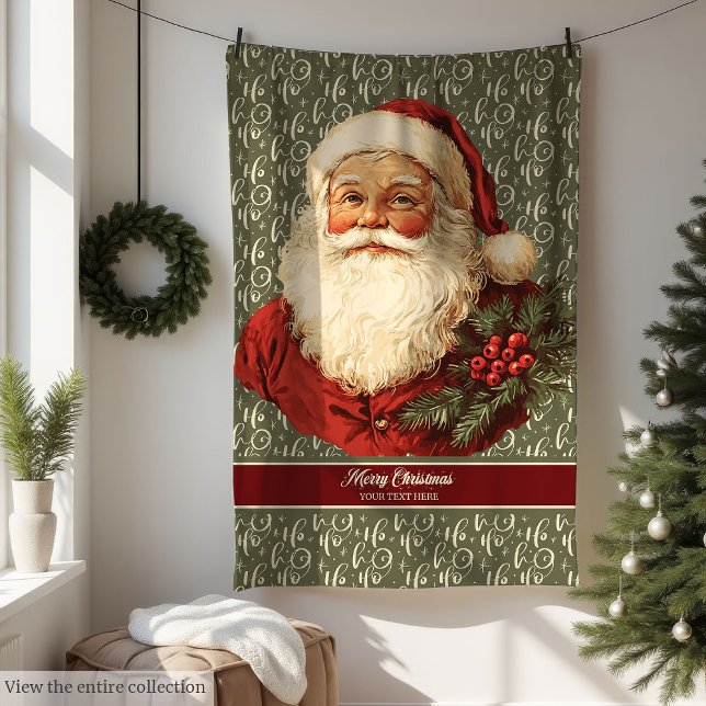 Cobertor De Velo Papais noeis Festivos E Moitas De Natal (Festive Old Fashioned Santa Cozy Christmas Throw)