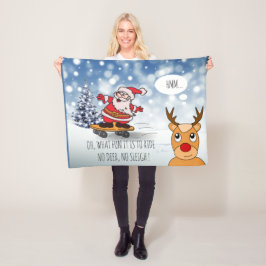 Cobertor De Velo Papais noeis no skate, surra engraçada no inverno