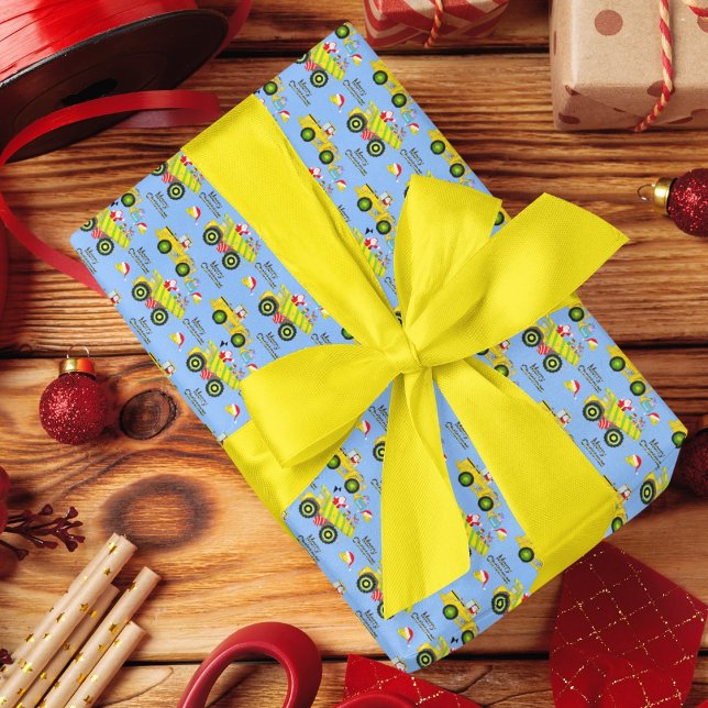 Cobertor De Velo Papais noeis Que Andam Em Caminhão De Bomba E Azul (Criador carregado)